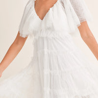 Flutter Sleeve Ruffle Mini Dress