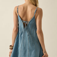 Denim A line Babydoll Mini Dress
