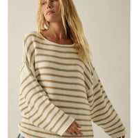 Relaxed Striped Knit Sweater – Lightweight Oversized Pullover