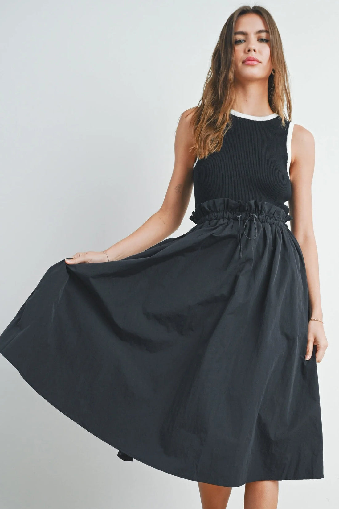 Contrast Tank Twofer Dress Contrast Tank Twofer Dress