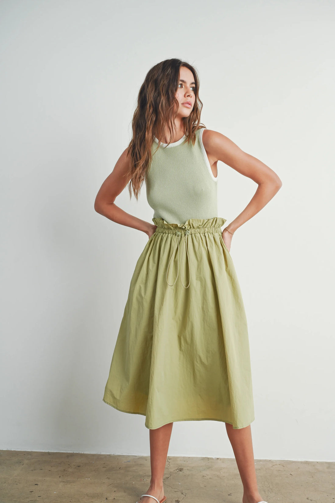 Contrast Tank Twofer Dress