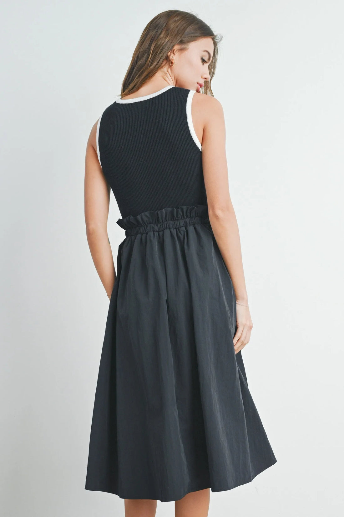 Contrast Tank Twofer Dress