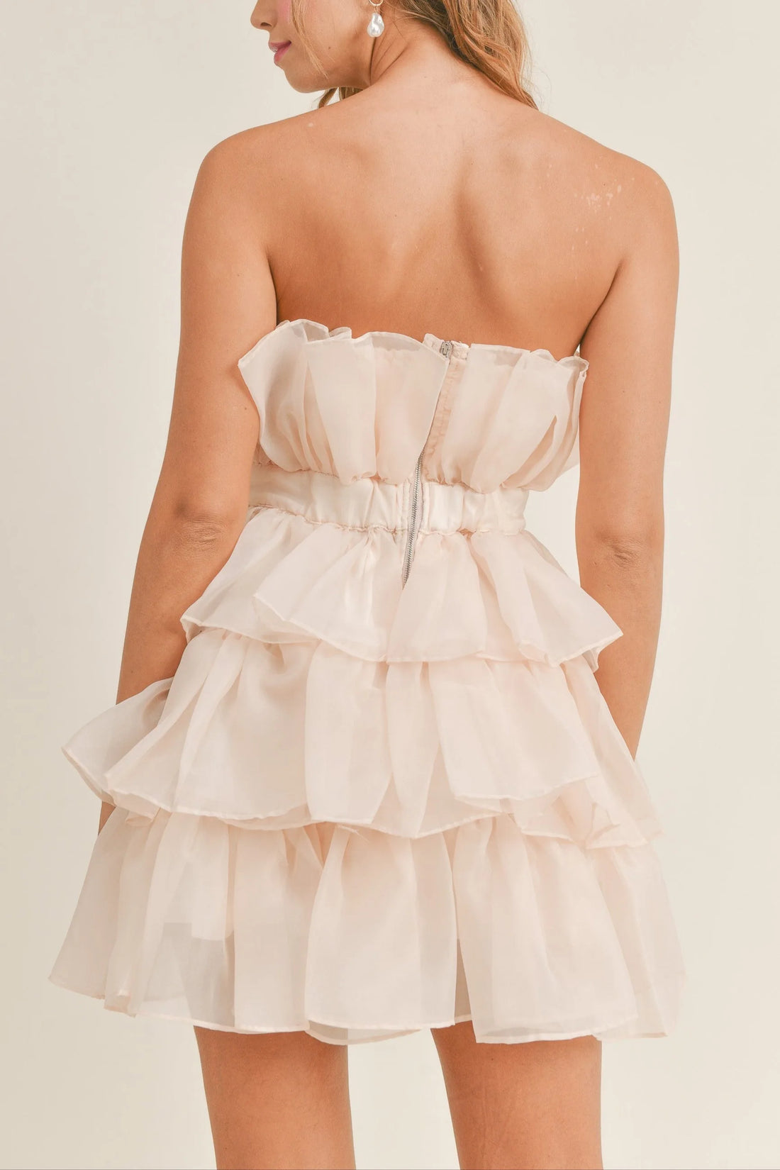 Organza Tulle Tiered Mini Dress