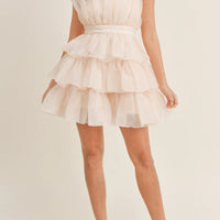 Organza Tulle Tiered Mini Dress