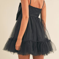 Front Bow Babydoll Mini Dress