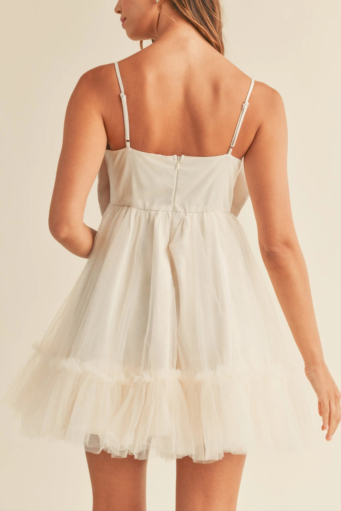Front Bow Babydoll Mini Dress