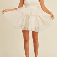 Halter Neck Tulle Mini Dress