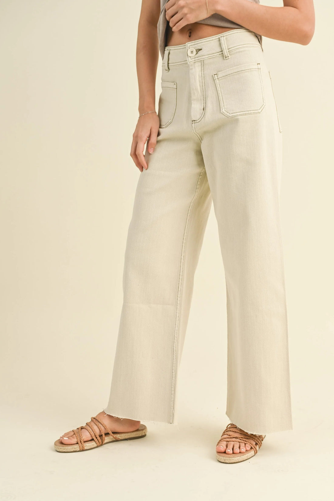 Front Pocket Wide Leg Pants