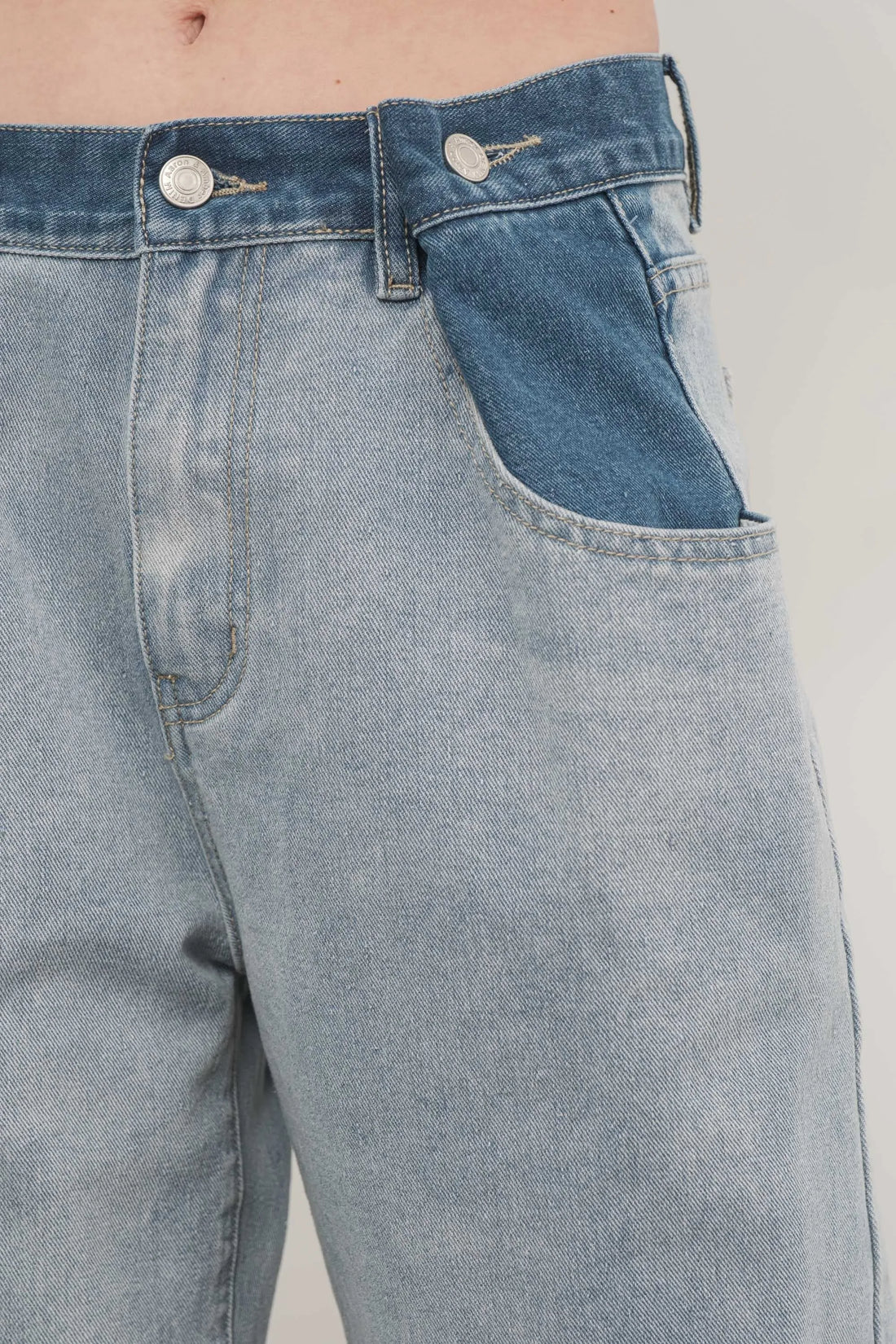 Color Block Denim Pants