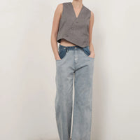Color Block Denim Pants