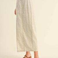 Linen Front Slit Maxi Skirt