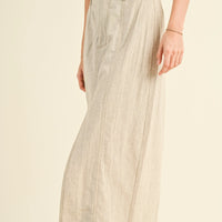 Linen Front Slit Maxi Skirt