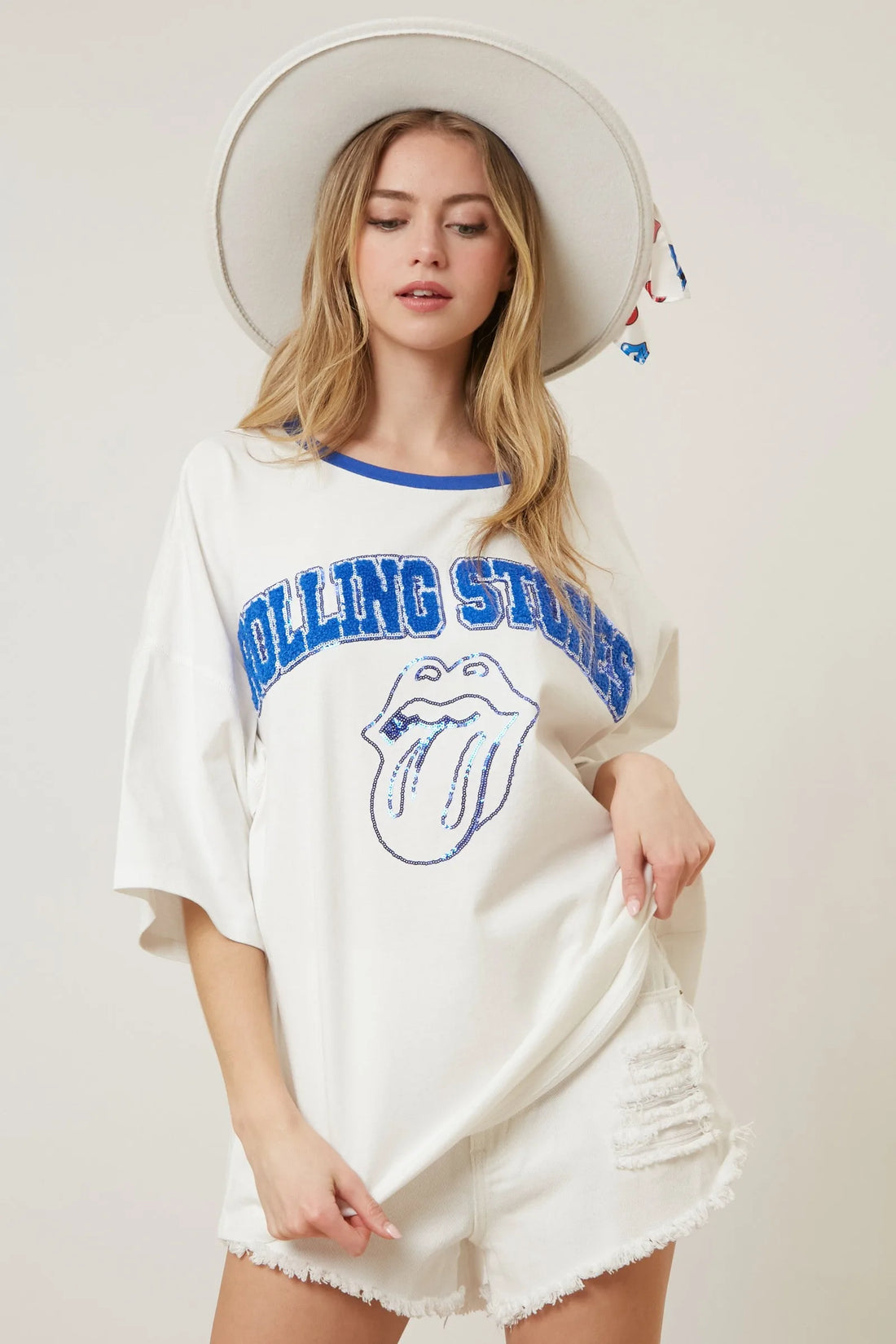 Rolling Stones Embroidery Oversized T
