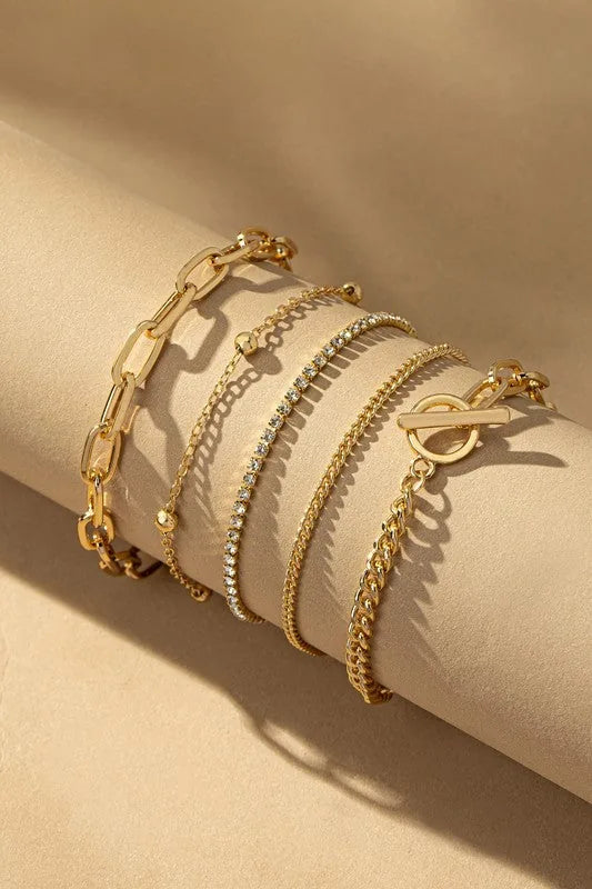 Five Mixed Bracelets Set