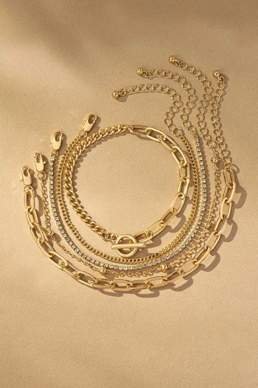 Five Mixed Bracelets Set