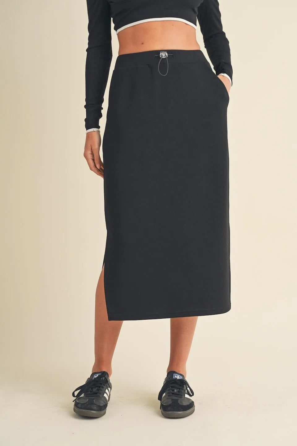 Sporty Basic Midi Skirt