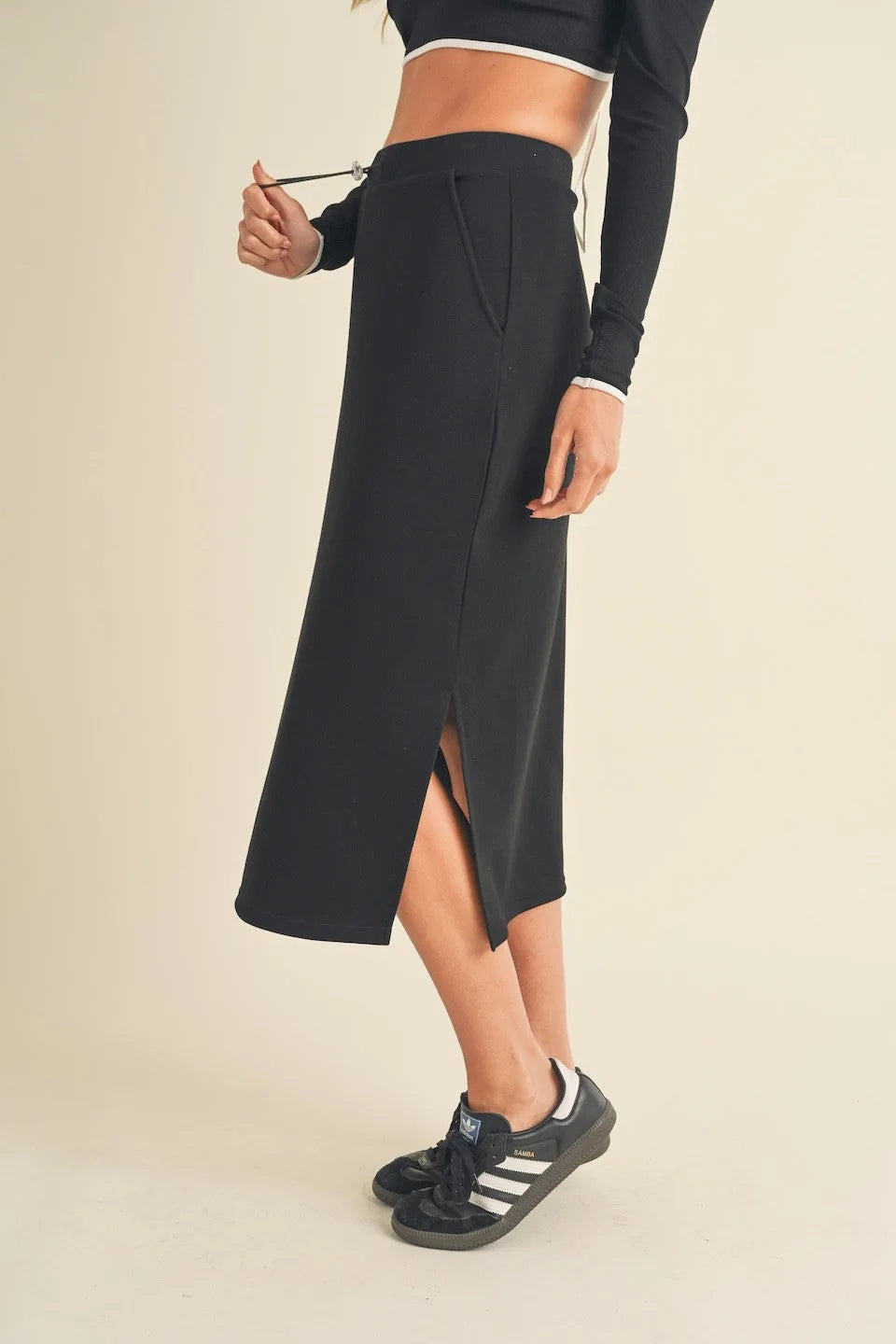 Sporty Basic Midi Skirt