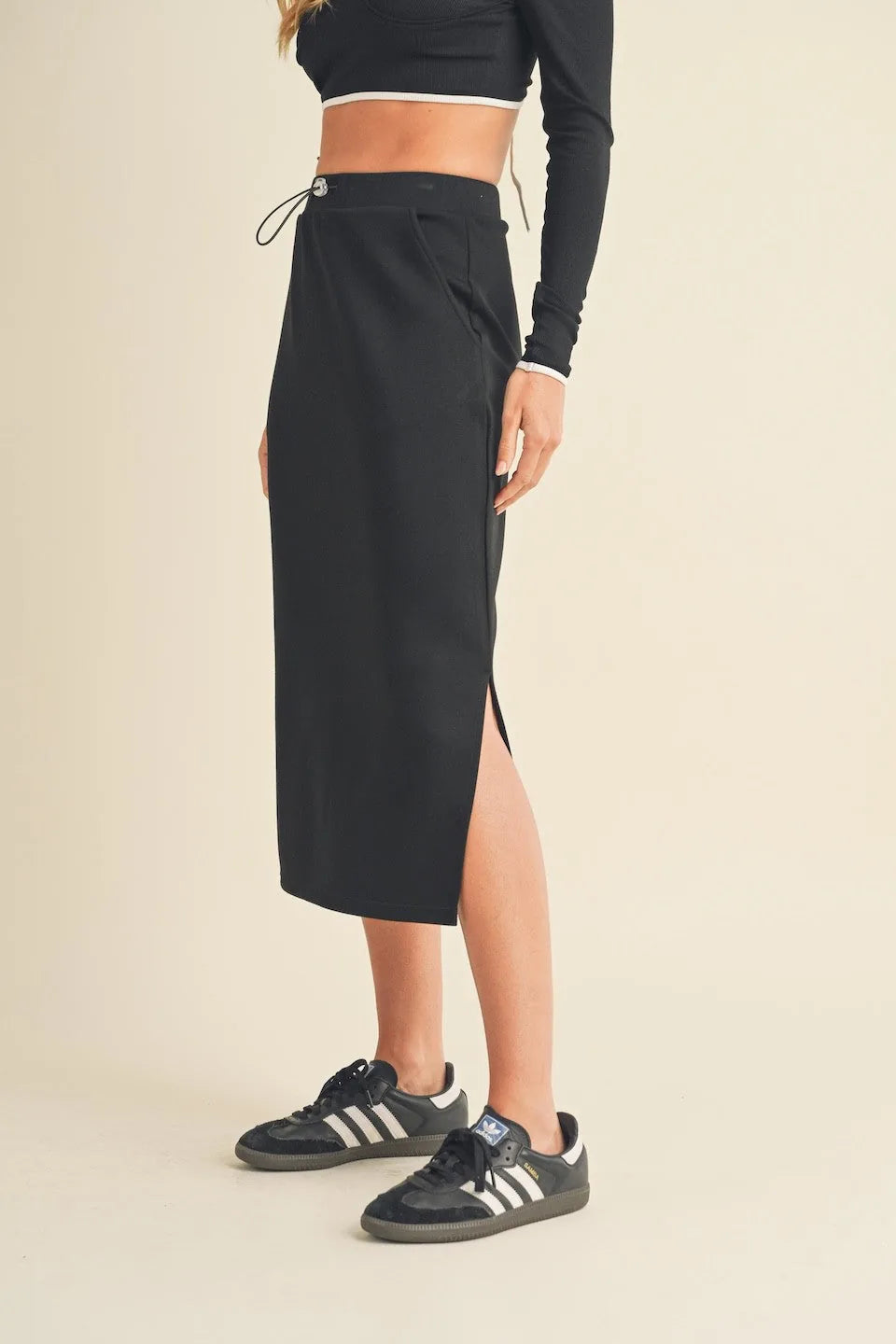 Sporty Basic Midi Skirt