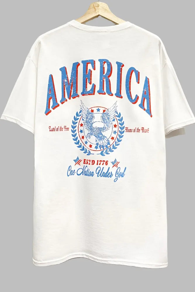 America Graphic Oversized T Shirt