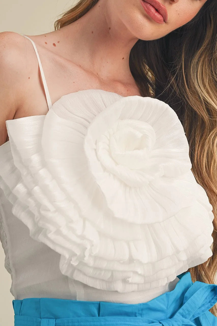 Rosette Satin Crop Top