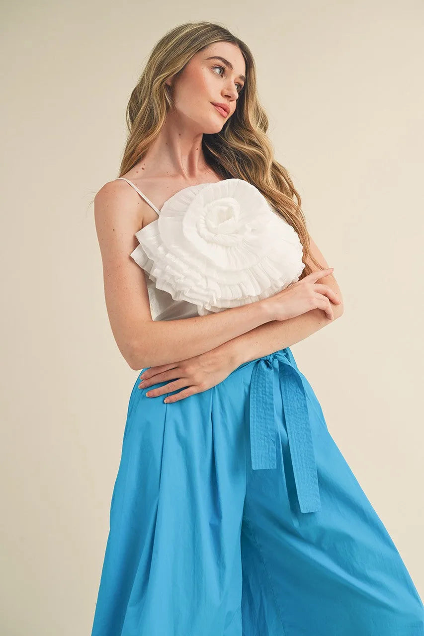 Rosette Satin Crop Top