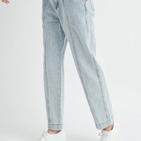 Pleated Detail Denim Jeans