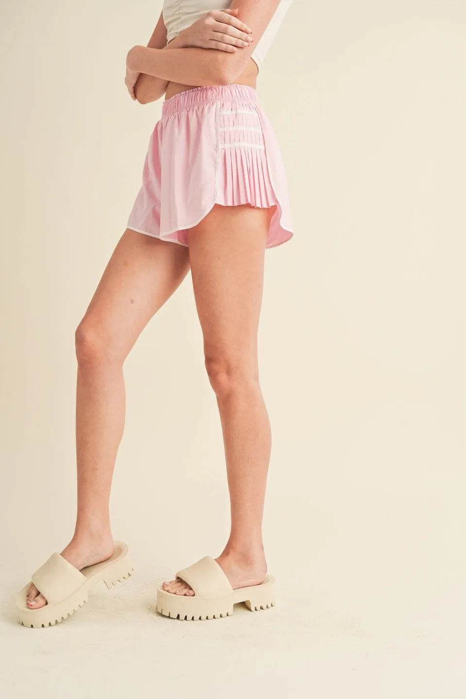 Pleated Sports Shorts