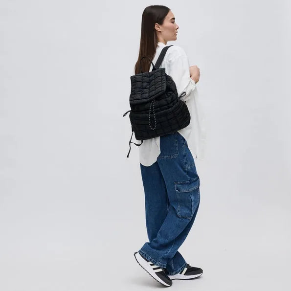 Quilted Puffer Nylon Backpack