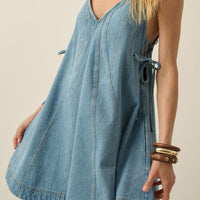 Denim A line Babydoll Mini Dress