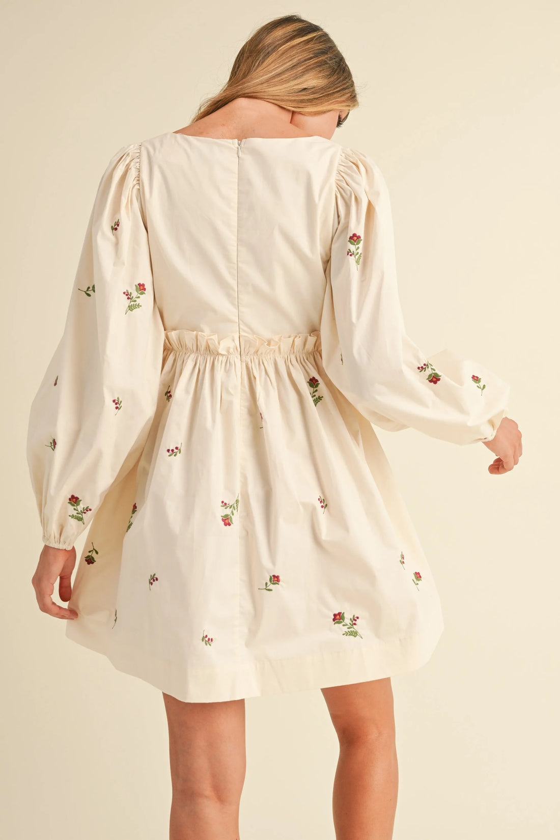 Floral Embroidered Babydoll Dress