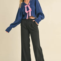 Bow Crop Sweater Cardigan