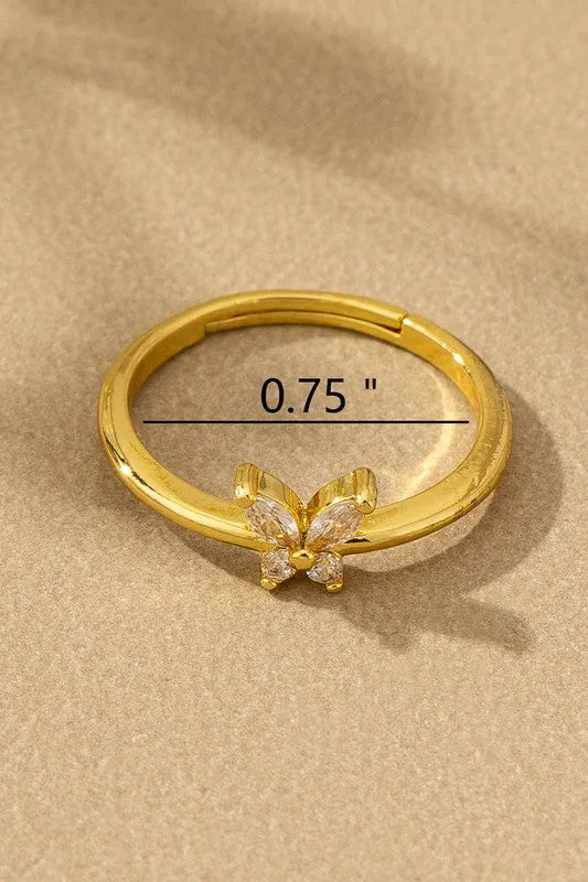 Simple Skinny Butterfly Ring