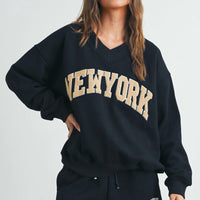 New York V Neck Sweatshirt