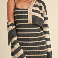 Bodycon Midi Dress and Crop Cardigan Set