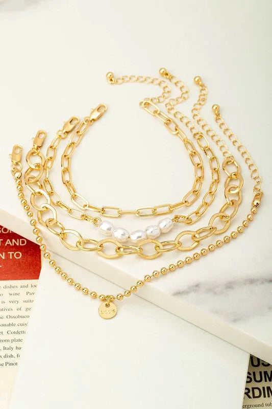Pearl Mixed Chain Bracelet
