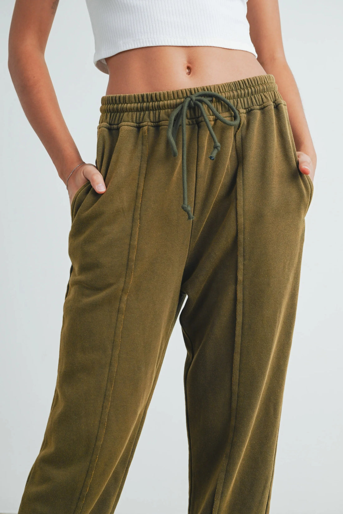 Washed Drawstring Jogger Pants