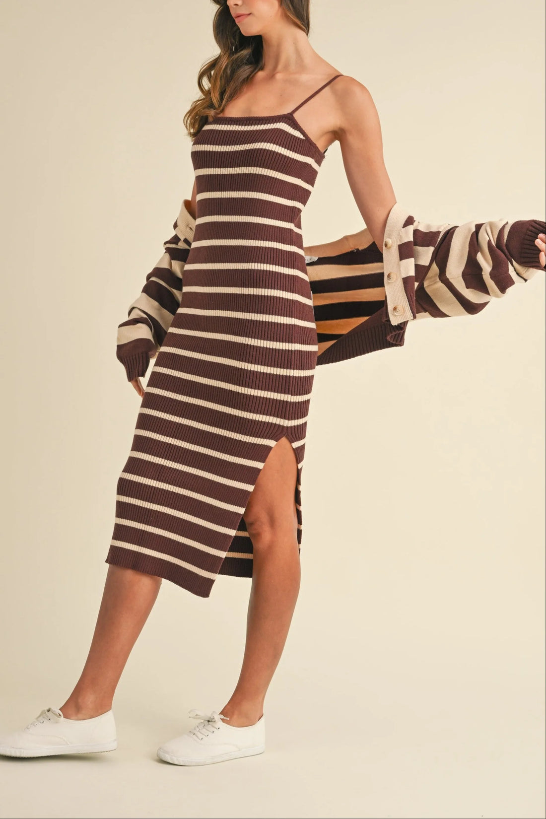 Bodycon Midi Dress & Crop Cardigan Set Elegant & Trendy Outfit | Evercado Bodycon Midi Dress & Crop Cardigan Set Elegant & Trendy Outfit | Evercado
