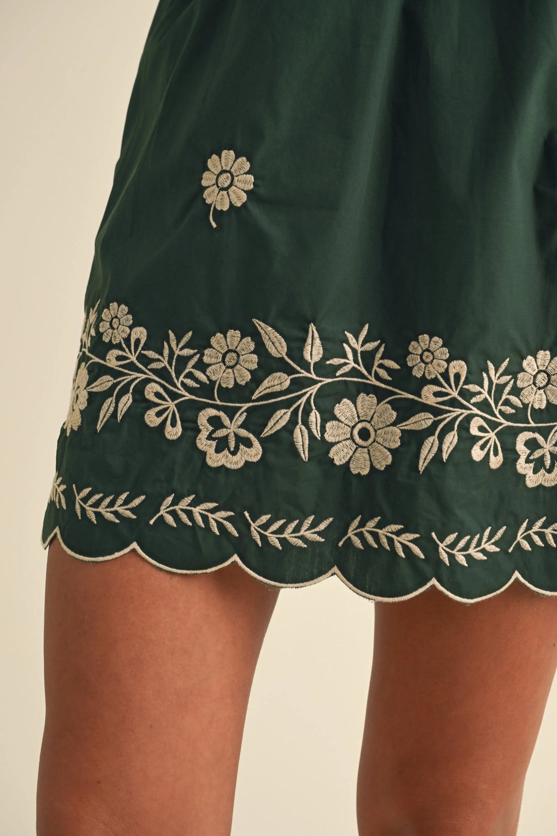 Embroidered Long Sleeves Shift Mini Dress