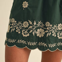 Embroidered Long Sleeves Shift Mini Dress