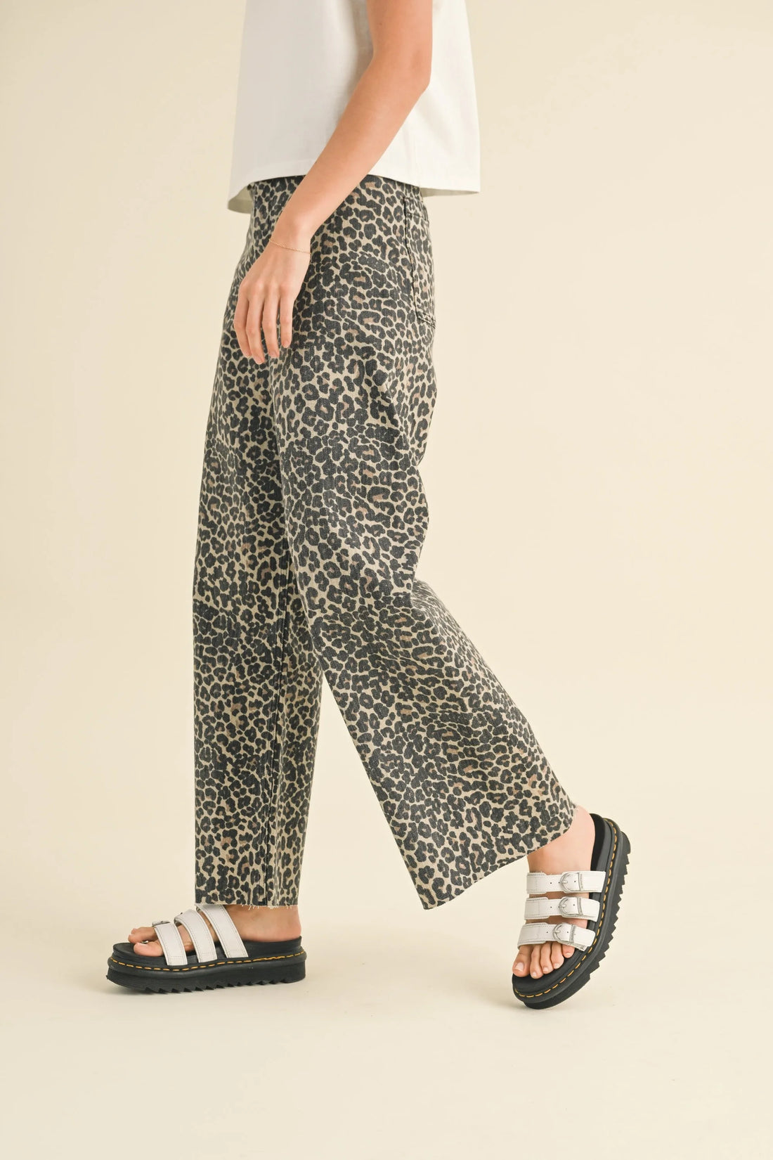 Leopard Print Wide Leg Pants
