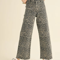 Leopard Print Wide Leg Pants
