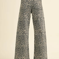 Leopard Print Wide Leg Pants