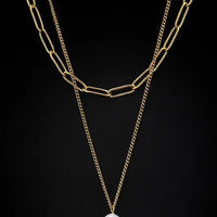 Chain & Pearl Drop Necklace Set