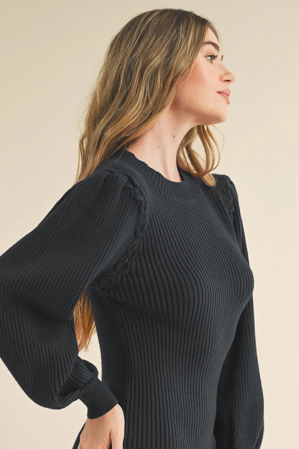 Ribbed Sweater Knit Mini Dress
