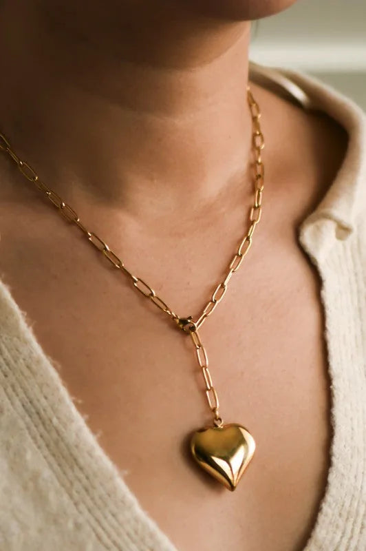 Big Heart Gold Necklace – 18K Gold-Plated Stainless Steel