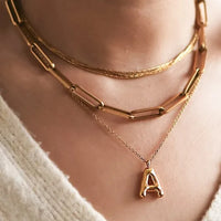 Balloon Initial Gold Necklace