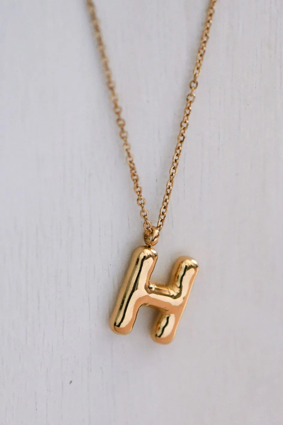 Balloon Initial Gold Necklace
