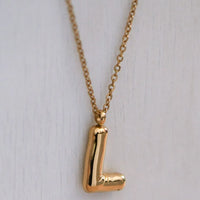 Balloon Initial Gold Necklace