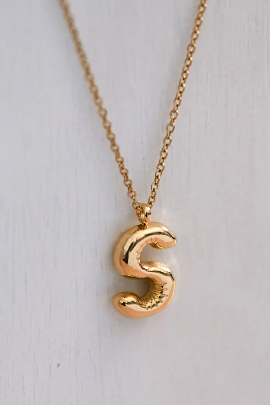 Balloon Initial Gold Necklace