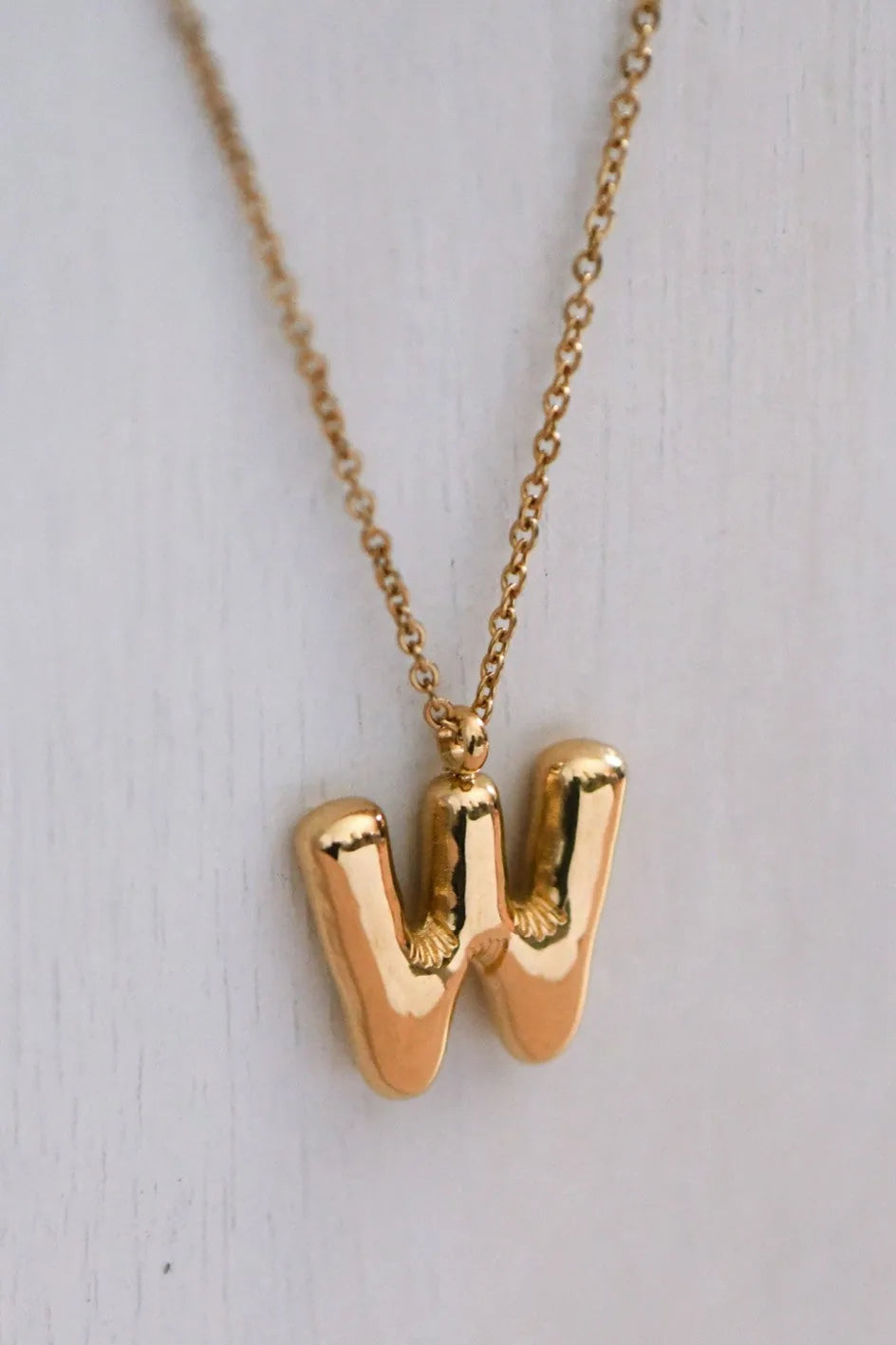 Balloon Initial Gold Necklace